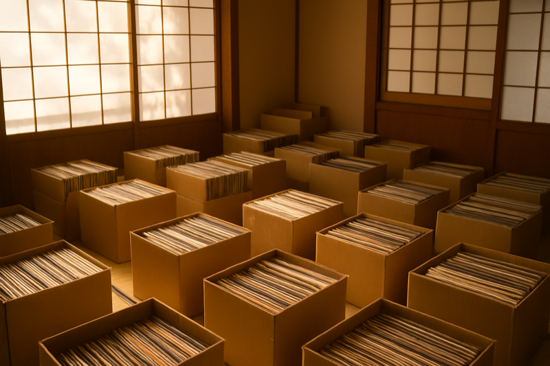 段ボールの大量レコード（大量・遺品もまとめて）
