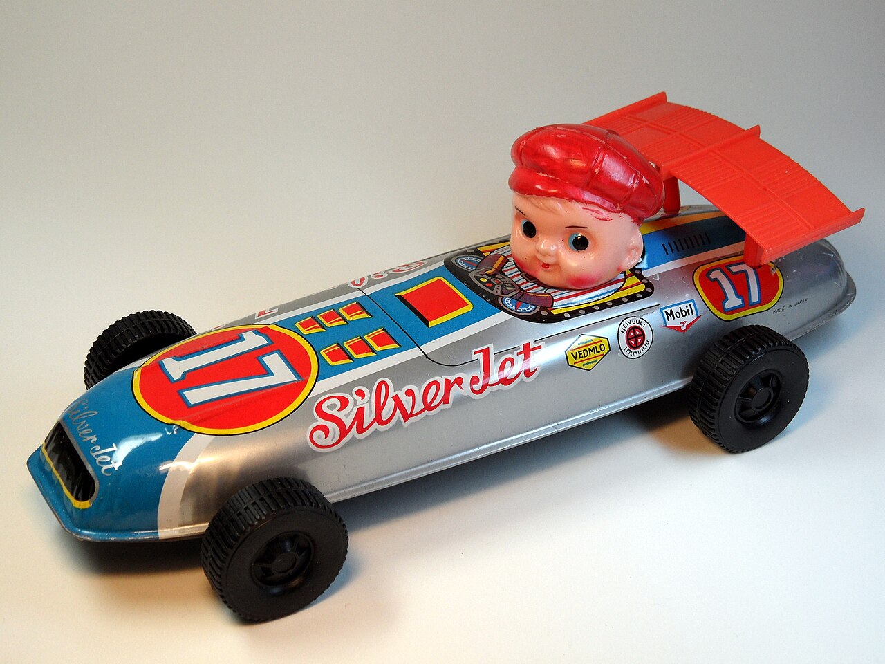 日本製ヴィンテージのブリキ製レーシングカー「シルバージェット」